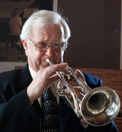 Dave Nelson playing trumpet